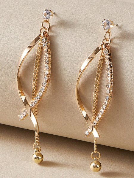 

Simple Fashion Diamond-studded Chain Earrings, As picture, Earrings