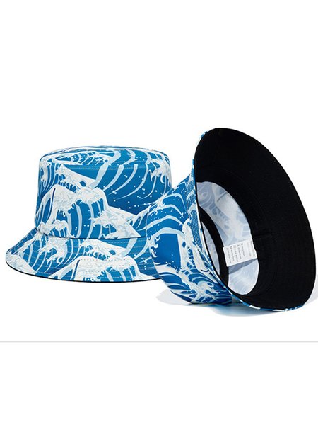 

Men's Wave Pattern Fisherman Hat, Blue, Hats