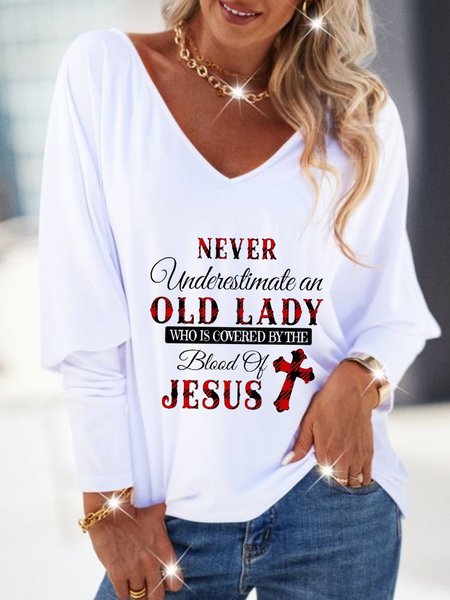 

Never Underestimate An Old Lady Who Is Covered By The Blood Of Jesus T-shirts, White, T-Shirts