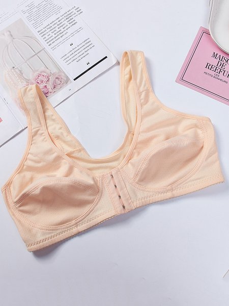 

JFN Soft Cotton Wireless Front Closure Vest-style Ultra-thin Underwear Plus Size, Nude, Bra&Bra Sets