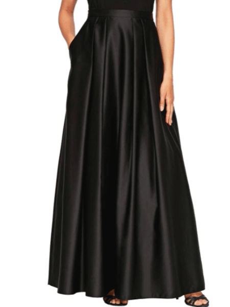 

Spring A LineA Plain Simple Lightweight Non-Stretch Skirt, Black, Maxi Skirts