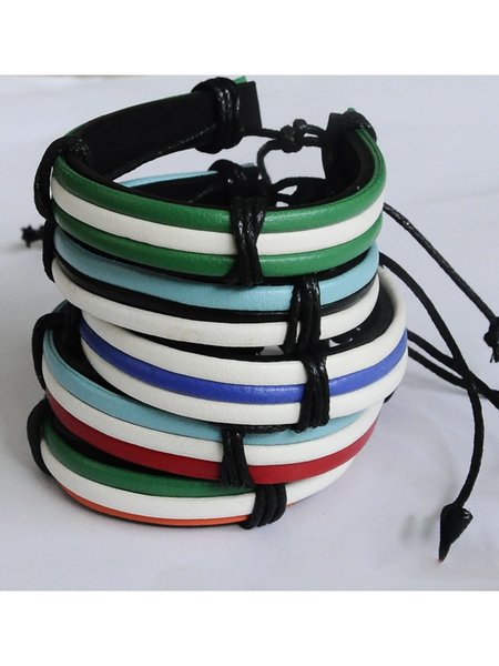 

Men's And Women's Vintage Braided Cowhide Bracelet, As picture, Accessories