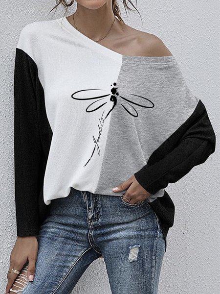 

Loosen Butterfly Casual Shirts & Tops, Deep gray, T-Shirts