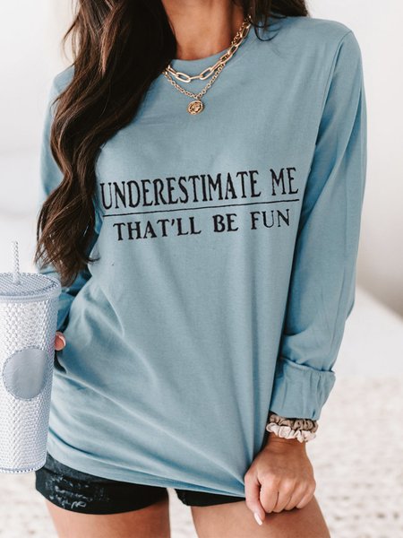 

Casual Crew Neck floral Tops, Blue, Tops