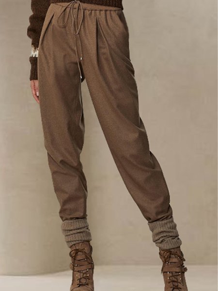 

Vintage Casual Elegant Loosen Pants, Khaki, Pants