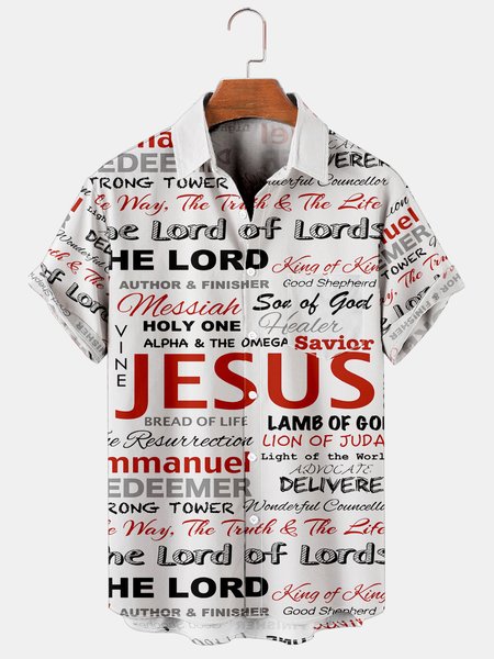 

Funny Jesus Men's Shirts & Tops, As picture, Short Sleeves Shirts