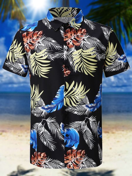 

Men's Casual Hawaiian Short Sleeve Shirt, Color2, Men's Floral shirt
