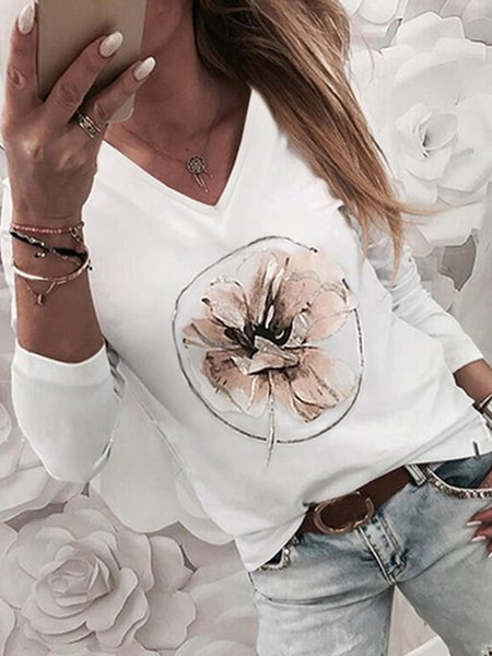 

Color Block Crew Neck Letter Shirts & Tops, White, Tops