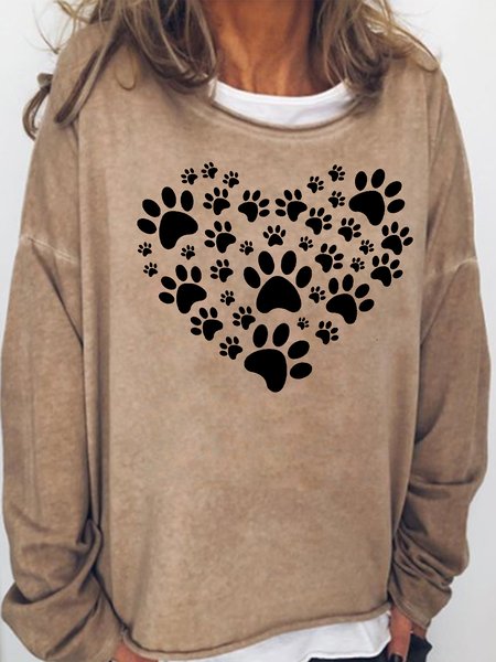 

Cute Dog Paw Funny Sweatshirts, Light brown, Hoodies&Sweatshirts