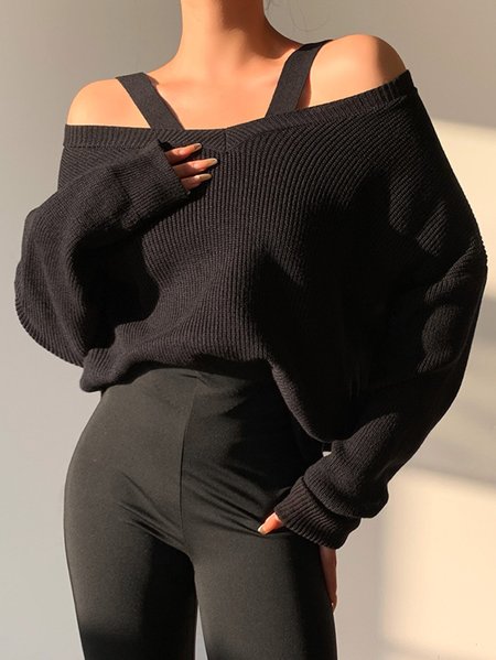 

Casual Black Off Shoulder Top, Tops