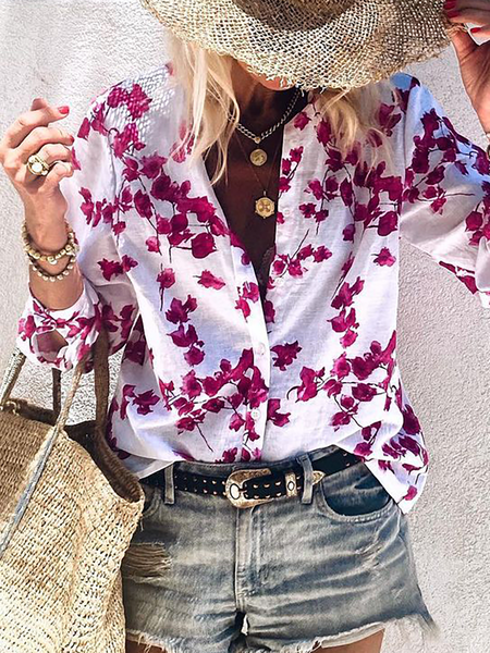 

Plus size Floral Shirts & Tops, Purple red, Blouses & Shirts