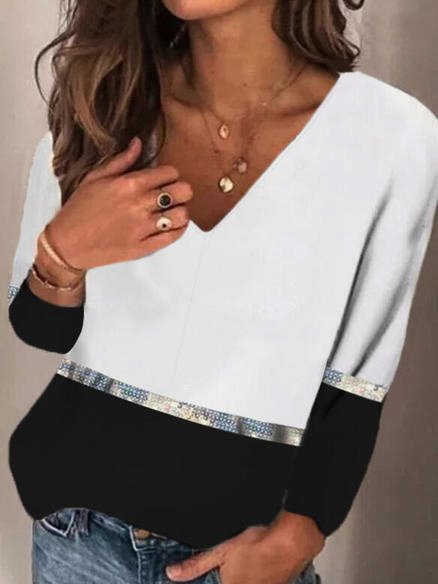 

Loosen Basics Color Block Shirts & Tops, Black-white, Tops
