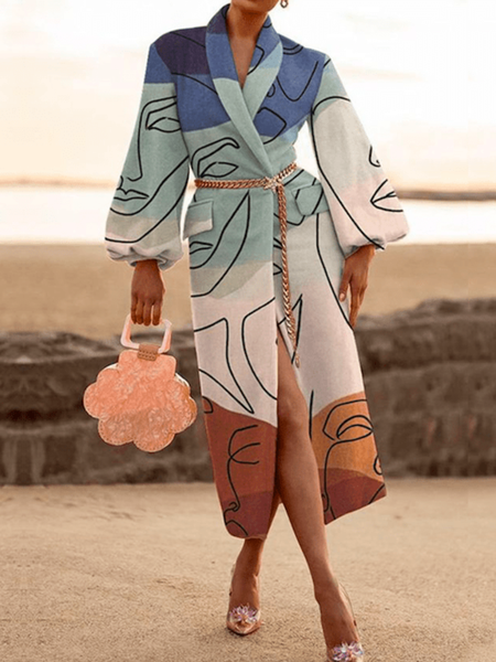 

Spring Elegant Date Long sleeve Non-Stretch Date Outerwear, As picture, Coats