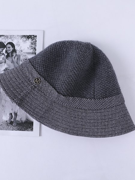 

Stitching Color Bucket Hat, Gray, Women Hats