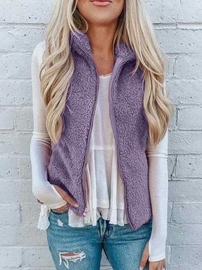 

Plain High Neck Casual Shirts & Tops, Purple, Cardigans