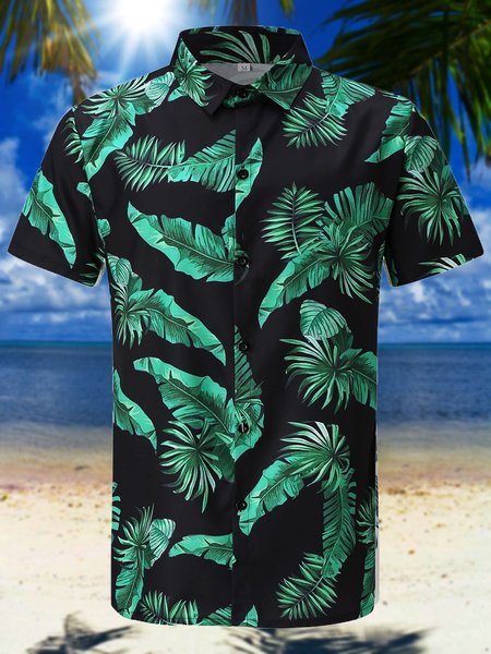 

Men's Casual Hawaiian Short Sleeve Shirt, Color2, Men's Floral shirt