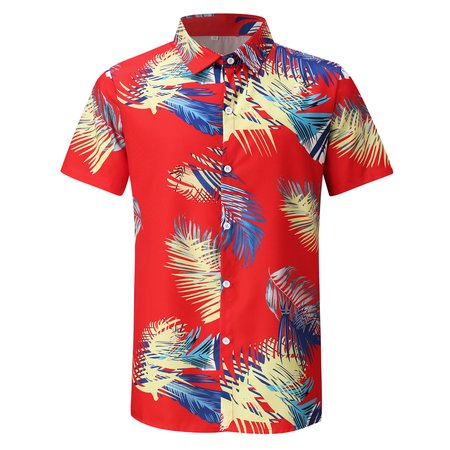 

Men's Casual Hawaiian Short Sleeve Shirt, Color2, Men's Floral shirt