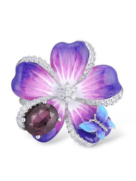

Colorful Butterfly Crystal Ring, As picture, Rings