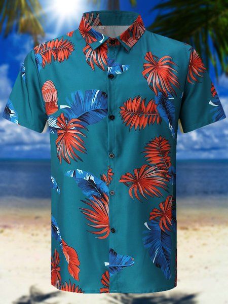 

Men's Casual Hawaiian Short Sleeve Shirt, Color2, Men's Floral shirt