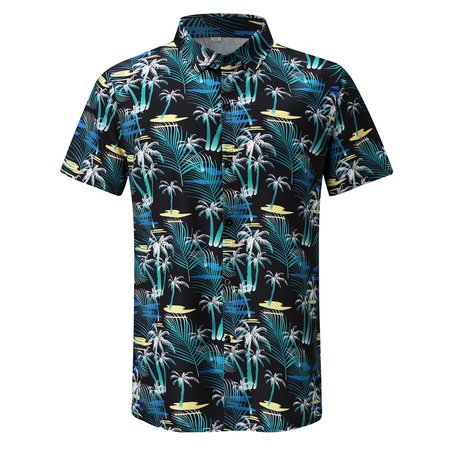 

Men's Casual Hawaiian Short Sleeve Shirt, Color2, Men's Floral shirt