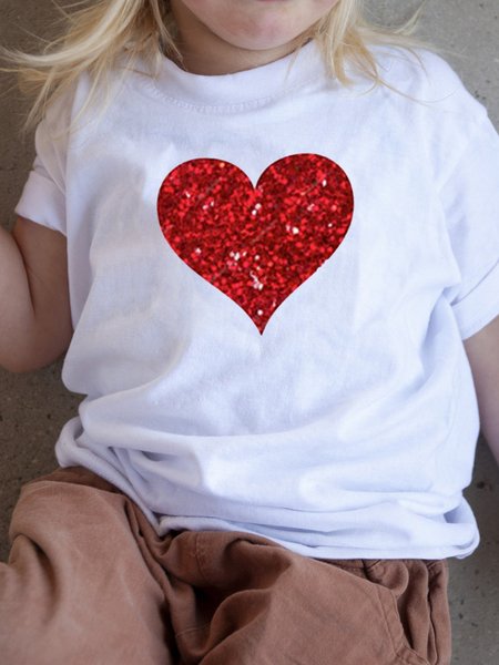 

Red Heart Child's T-shirt, White, Kids