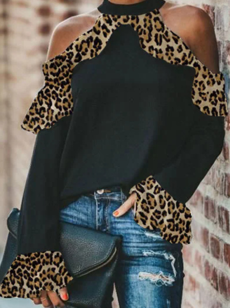 

Leopard Casual Loosen Long sleeve tops, Tops