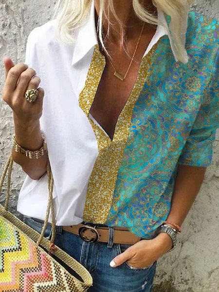 

Vacation Color Block Shirts & Tops, Green, Tops