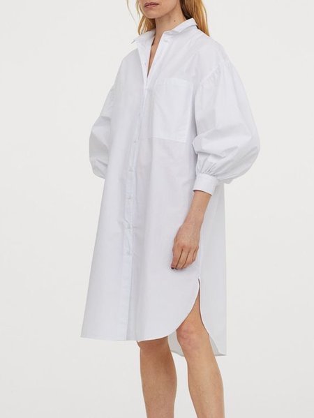 

Classic White Oversized Shirt Dress, Midi Dresses
