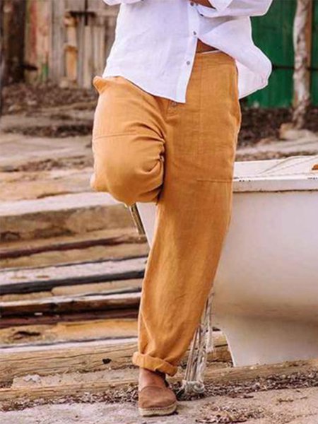 

Khaki leisure Based American linen Trousers, Pants