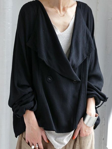 

Daily Casual Loosen Long Sleeve Top, Black, Blouses and Shirts