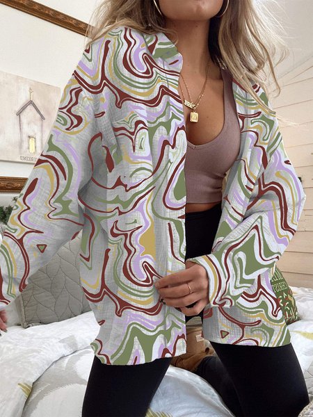 

Gradient chocolate print featured spring ladies design shirt, Multicolor, Shirts & Blouses