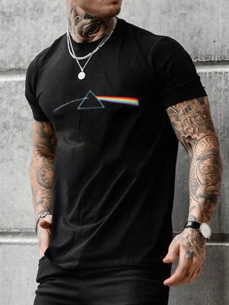 

Men's Geometric Pattern Casual Short-sleeved Tee, T-shirt