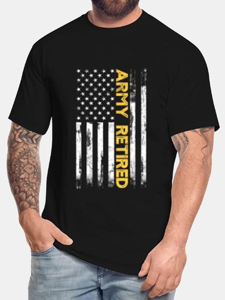 

Men's Veterans Culture Letter T-shirt, Black, T-Shirts