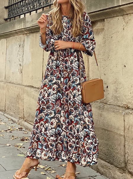 

Plus size Printed Casual Dresses, Multicolor, Maxi Dresses