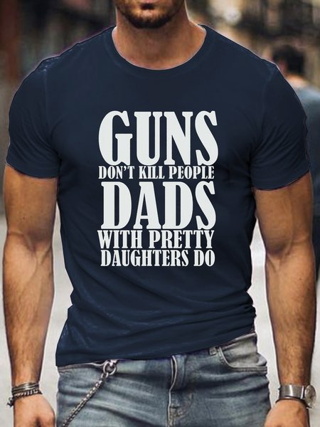 

Dad & Daughter Funny Casual Short Sleeve T-shirt, Purplish blue, T-shirts