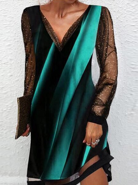 

Sexy Regular Fit Ombre Dresses, Black-blue, Mini Dresses