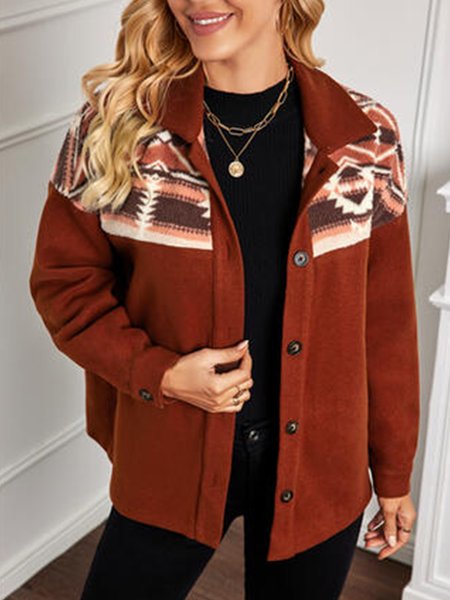 

Elegant Yarn/Wool Yarn Color Block Outerwear, Multicolor, Cardigans