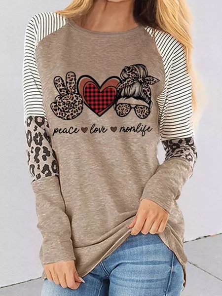 

Leopard Crew Neck Vintage Shirts & Tops, Multicolor, Tops