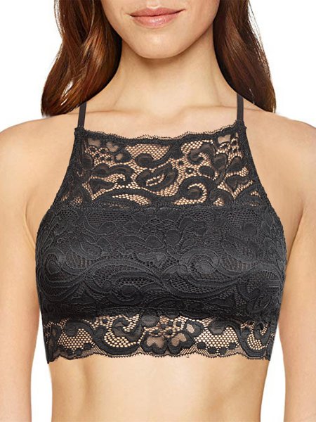 

JFN Ultra-thin Lace Sexy Bra Plus Size, Black, Bra & Bra Sets