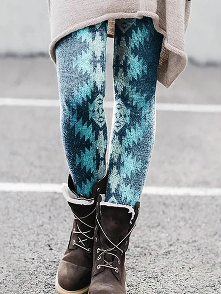 

Tribal Vintage Cotton Blends Long Pants, Blue, Leggings