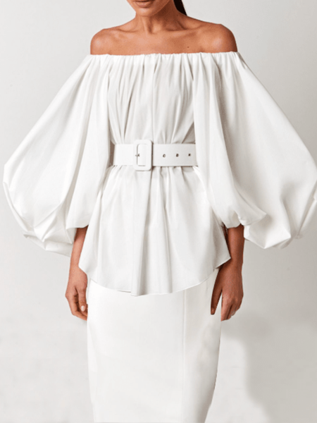 

Spring Off The Shoulder Elegant Lightweight Off the shoulder Tops, White, Tops