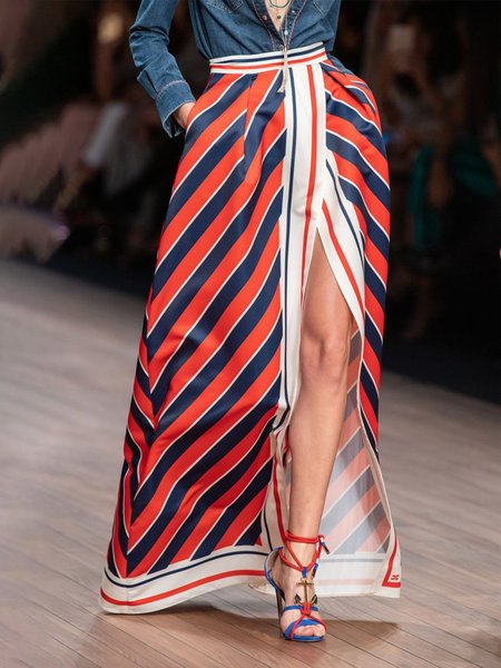 

Daily Vacation Regular Fit Long skirt, Red, Maxi Skirts