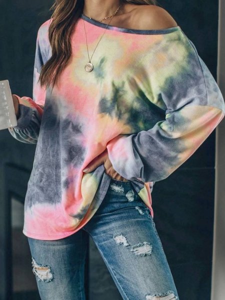 

Long Sleeve Casual Round Neck Shirts & Tops, Multicolor, T-Shirts