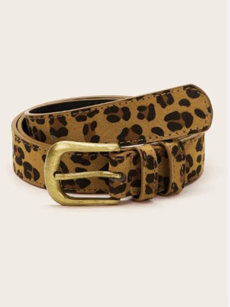 

Suede Leopard Belt, As picture, Belts