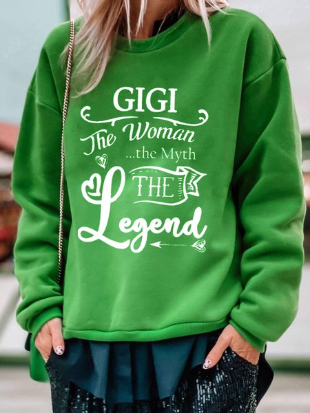 

Casual Round Neck Loosen Sweatshirt, Green, Hoodies & Sweatshirts
