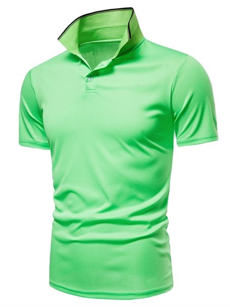 

Mens Solid Short sleeve Casual Polo Shirt, Aqua, Men's t-shirts