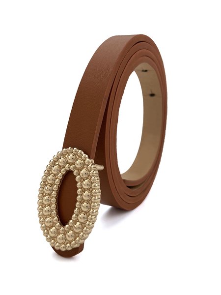 

Metal Buckle Belt, Coffee, Belt
