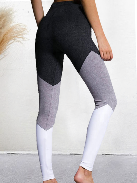 

Grey black and white geometric contrast tights Sporty Pants, Multicolor, leggings