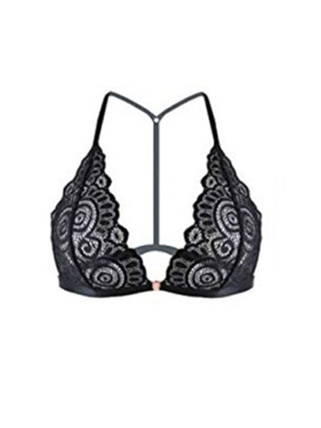 

Lace Sexy See-through Sexy Bra Plus Size, Black, Bra&Bra Sets