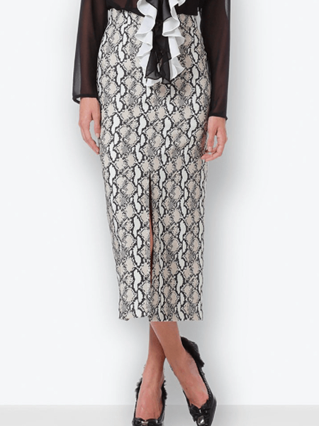 

Spring Snakeskin Regular Fit Slightly stretchy Mid-weight Skirts, Maxi Skirts
